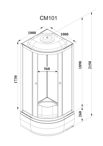 Душевая кабина Parly Classic CM101 100х100 четверть круга - фото 4