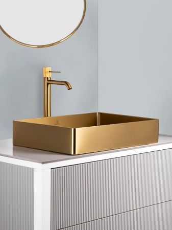 Раковина из нержавеющей стали AltroBagno Astro AltroBagnoAstro001017OrSp 50х40 накладная цвет золото