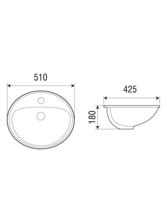 Раковина из сантехнического фаянса WeltWasser WW SK 10000004604 40 см встраиваемая цвет белый 1 отверстие под смеситель