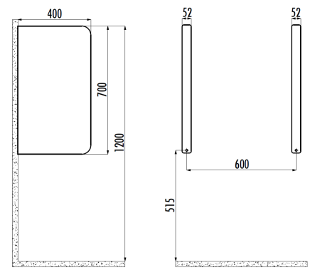 Перегородка для писсуара Creavit TP690-00CM00E-0000
