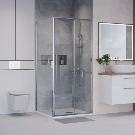 Душевой уголок Niagara Nova NG-64-10A-A80-34 100х80 стекло прозрачное профиль хром без поддона