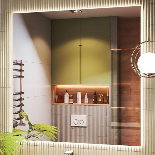 Зеркало с подсветкой Vigo Quadro 146 100х100 подвесное - фото 2