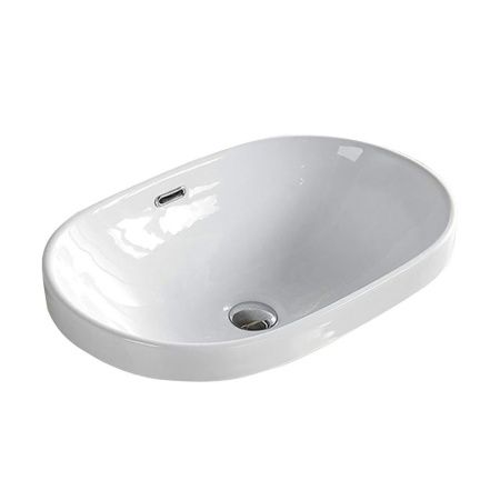 Раковина из сантехнического фарфора Melana 320334-805 60х40 встраиваемая цвет белый без отверстий под смеситель