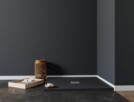 Душевой поддон из искусственного камня Aquanet Pleasure 00258888 90х90 черный без каркаса