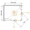 Душевой уголок Cezares ELENA ELENA-W-AH-2-120/100-P-Cr-L 120х100 стекло рифленое профиль хром без поддона