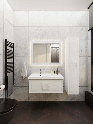 Тумба с раковиной La Fenice CUBO NFNC-01-CUB-B-90-3-90L 91х36х49 подвесная цвет белый - фото 4