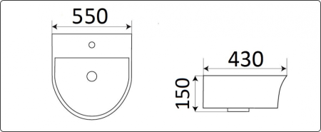 Раковина из санфаянса CeramaLux 78370C 55х43 подвесная цвет белый 1 отверстие под смеситель