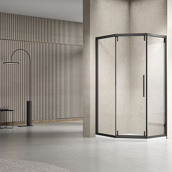 Душевой уголок Vincea Show VSP1-4SH100CLB 100х100 стекло прозрачное профиль черный без поддона