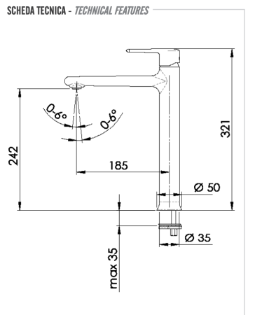 Смеситель для раковины Remer Vanity V10L на столешницу хром