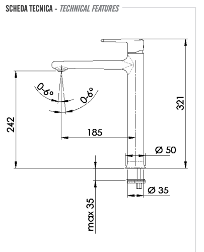 Смеситель Remer Vanity V10L на раковину хром - фото 2