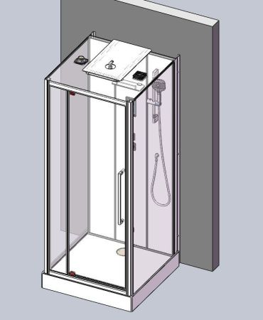 Душевая кабина Acquazzone Nikita 90SWS с паром 90х95 квадратная с крышей ориентация универсальная