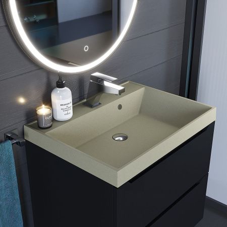 Раковина из искусственного камня Uperwood Classic Quartz 291030013 60х50 полувстраиваемая цвет бежевый