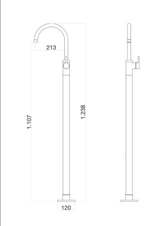 Смеситель Webert RI832101560 напольный черный