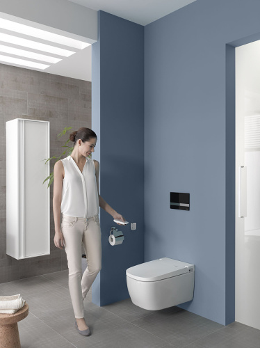 Унитаз подвесной Vitra V-Care 5674B003-6193 белый с сиденьем микролифт каскадный смыв - фото 2
