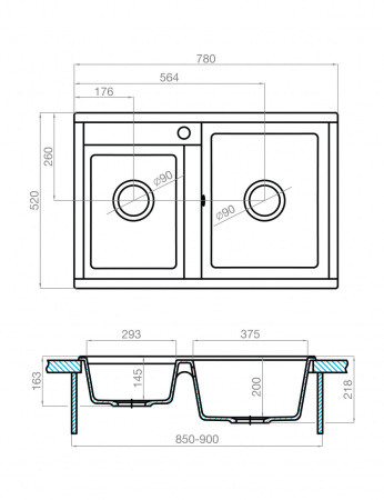 Кухонная мойка Aquaton Делия 78 1A723132DE250 78х52 цвет коричневый