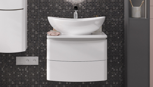 Тумба под раковину Velvex LUNA tp.LUN.60.2Y 60х52х44 подвесная цвет белый - фото 2