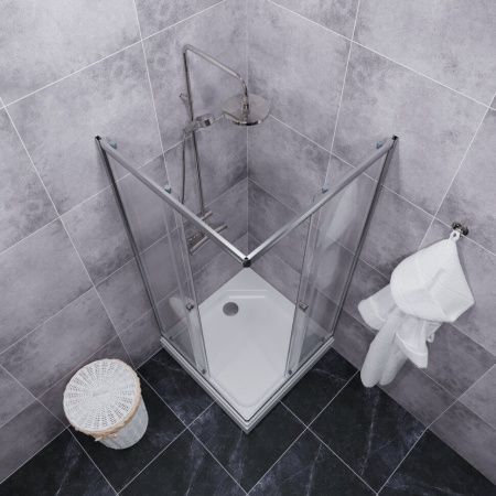 Душевой уголок Тритон Вента Щ0000049619 100х100 стекло прозрачное профиль хром с поддоном