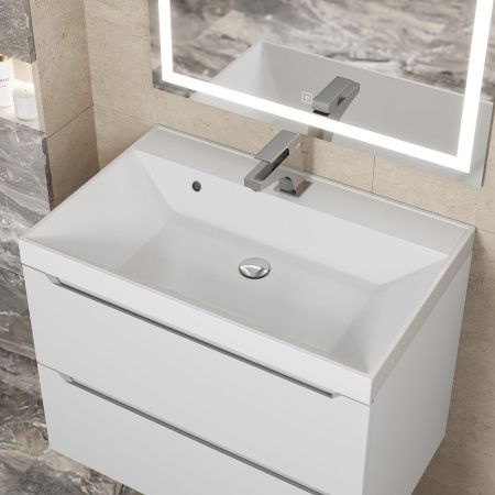 Раковина из искусственного камня Uperwood Classic 291020336 70х50 полувстраиваемая цвет белый