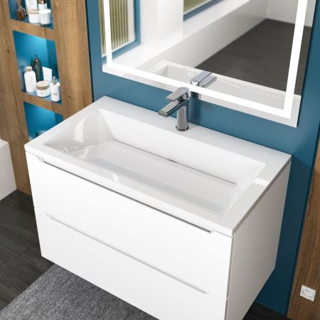 Раковина из искусственного камня Uperwood Olivia ROlivia80wg 80х50 полувстраиваемая цвет белый