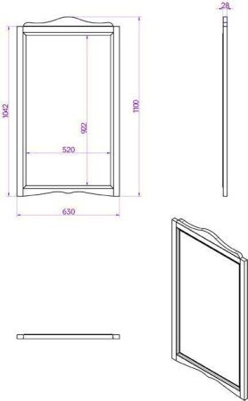 Зеркало TW collection Veronica Nuovo VER1163-B 60х110