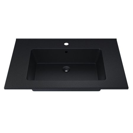 Раковина из искусственного камня Uperwood Parma Quartz 291003007 80х50 полувстраиваемая цвет черный