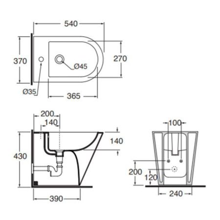 Биде напольное Azzurra Jubilaeum FMBIT000000MBI*1/(FOR500 bi*1) цвет белый