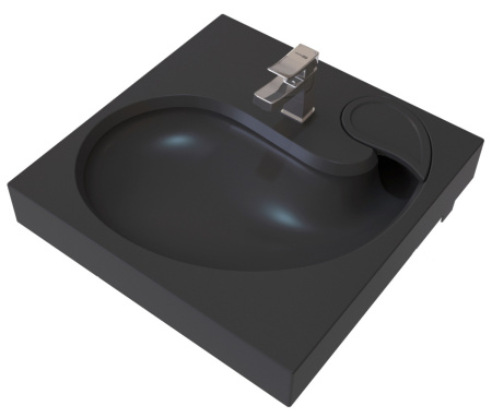 Раковина из искусственного мрамора Stella Polar Шебби SP-00001486 60х60 над стиральной машиной цвет черный матовый