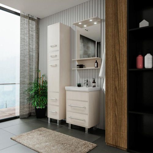 Зеркало с подсветкой Бриклаер 4627125414930 55х90 цвет светлая лиственница - фото 5