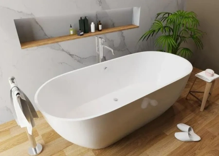 Ванна из литьевго мрамора Taliente Nemi Matt NE18078Matt 180х80 отдельностоящая овальная без ножек и каркаса