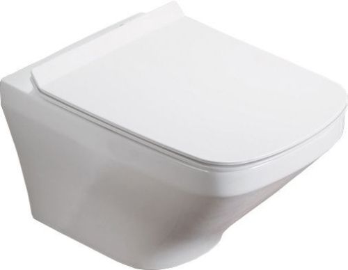 Унитаз подвесной SantiLine SL-5003 цвет белый с сиденьем микролифт безободковый смыв воронка-водоворот