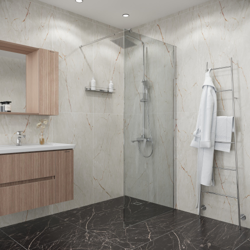 Душевая перегородка Niagara Eco NG-531-80 80х190 стекло прозрачное профиль хром глянцевый - фото 2