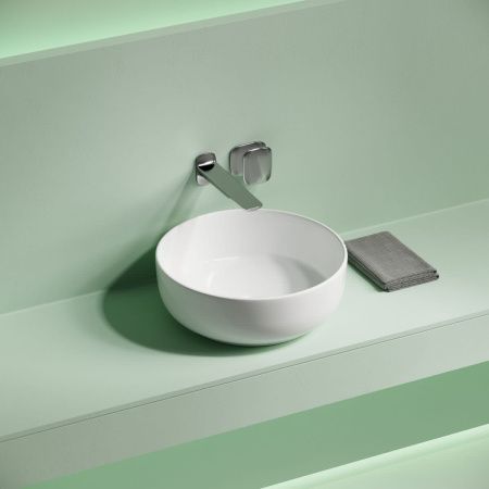 Раковина из сантехнического фарфора Ceramica Nova TAYCAN CN12003 40х40 накладная цвет белый без отверстий под смеситель