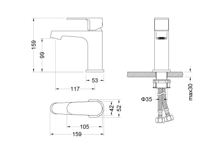 Смеситель Aquatek ОБЕРОН AQ1210CR на раковину хром без термостата