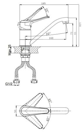 Смеситель для кухни Rush Jawa JA0735-25 на мойку хром