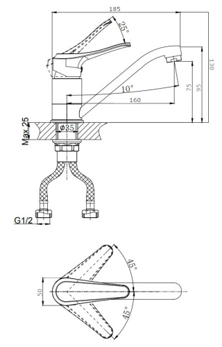 Смеситель для кухни Rush Jawa JA0735-25 на мойку хром - фото 2
