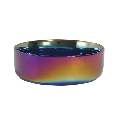 Раковина из сантехнического фаянса Abber BEQUEM AC2108Regen 40х40 накладная цвет хамелеон без отверстий под смеситель