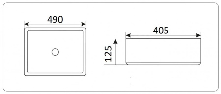 Раковина из санфаянса CeramaLux 9132 49х41 накладная цвет белый