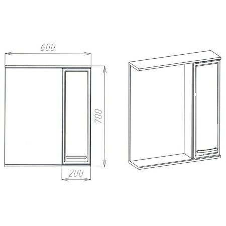 Зеркало-шкаф Viant Милан VMIL60-ZSHR 60х70 подвесной цвет белый