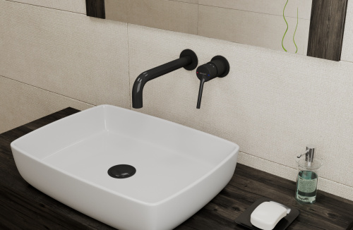 Смеситель Bravat P8461217BW-ENG настенный черный - фото 2