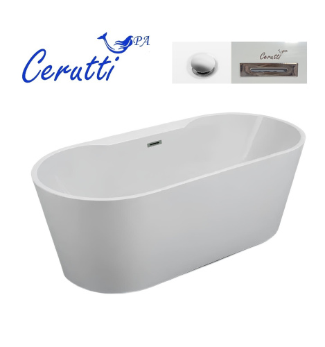 Ванна акриловая Cerutti SPA CT7766 170х80 отдельностоящая овальная - фото 4