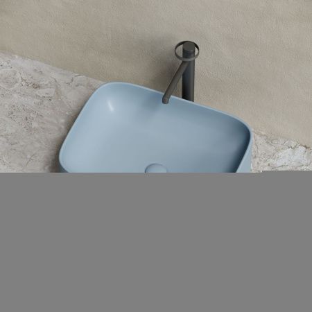Раковина из сантехнического фарфора Ceramica Nova ELEMENT CN6052MHL 50х40 накладная цвет голубой без отверстий под смеситель