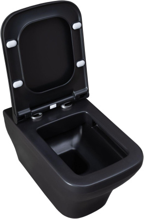 Чаша унитаза подвесная Allen Brau Infinity 4.21011.31 цвет черный матовый без сиденья безободковая каскадный смыв