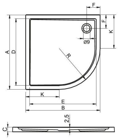 Душевой поддон акриловый Riho ZURICH D001021005 80х80 белый