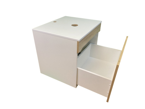 Тумба под раковину Sintesi STL.W7008 60х55х50 подвесная цвет бежевый/светло-коричневый/слоновая кость - фото 5