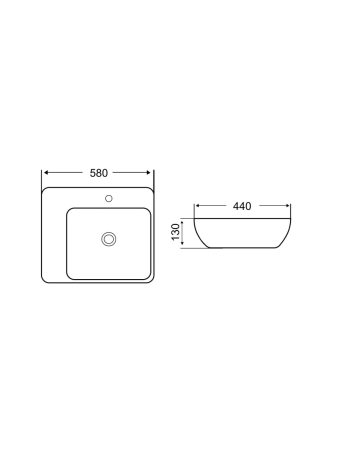 Раковина из сантехнического фаянса WeltWasser WW SK 10000004594 40 см накладная цвет белый 1 отверстие под смеситель