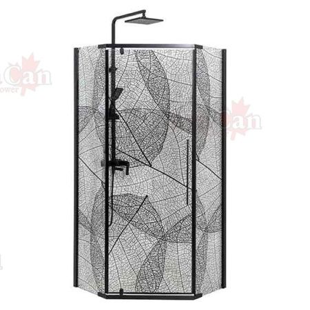 Душевой уголок AvaCan PB100 100х100 стекло тонированное профиль черный без поддона