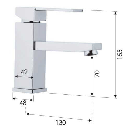 Смеситель Remer Qubika Q11 на раковину хром - фото 2