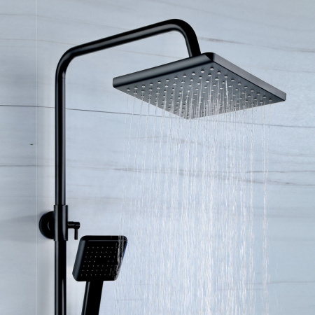 Душевая стойка Bond Cube B01-8488 настенная цвет черный матовый