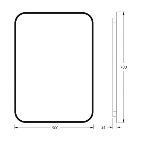 Зеркало с подсветкой Defesto AURA DF 2964 50х70 подвесное