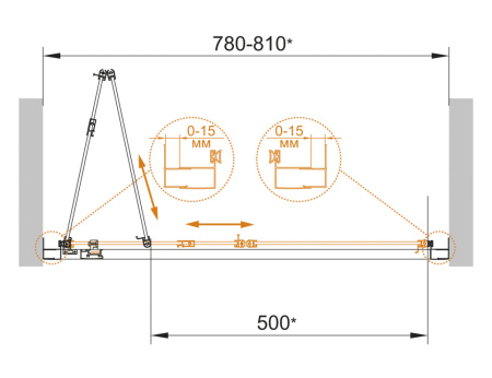 Душевая дверь Cezares ECO ECO-O-BS-80-C-Cr 80х190 стекло прозрачное профиль хром глянцевый